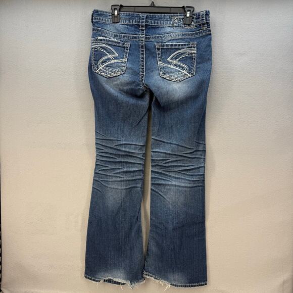 Silver Jeans Womens 29x31 (8) Blue Lola Flare Low Rise Boyfriend Y2K Jeans - Picture 2 of 16